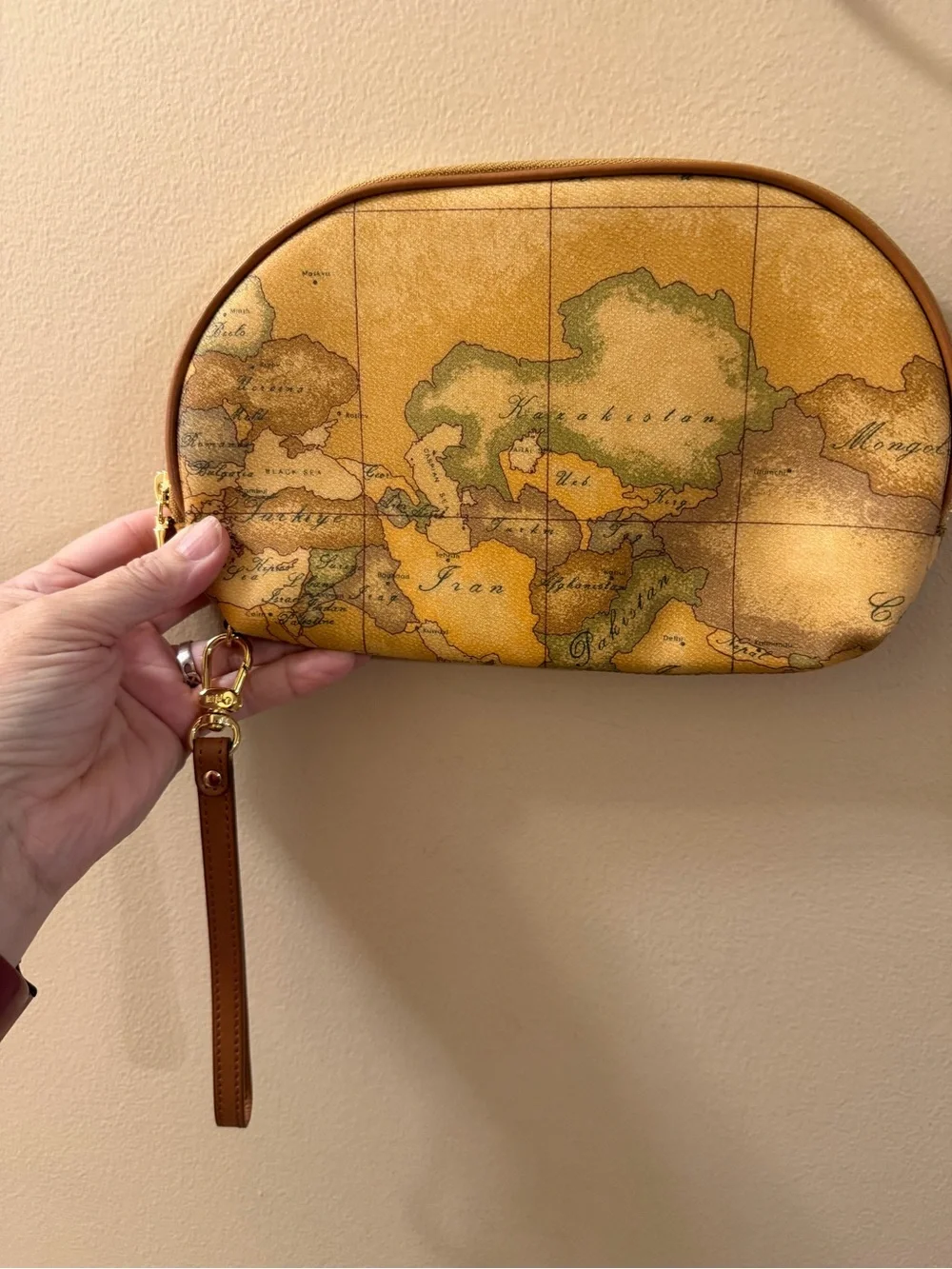 Alviero Martini NWOT Map-Print Wristlet with Dustbag